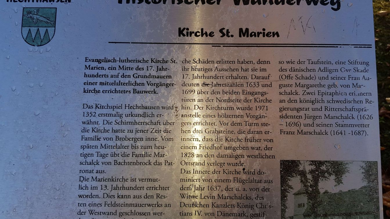 Info Tafel zur St. Marienkirche auf dem Historischem Rundweg